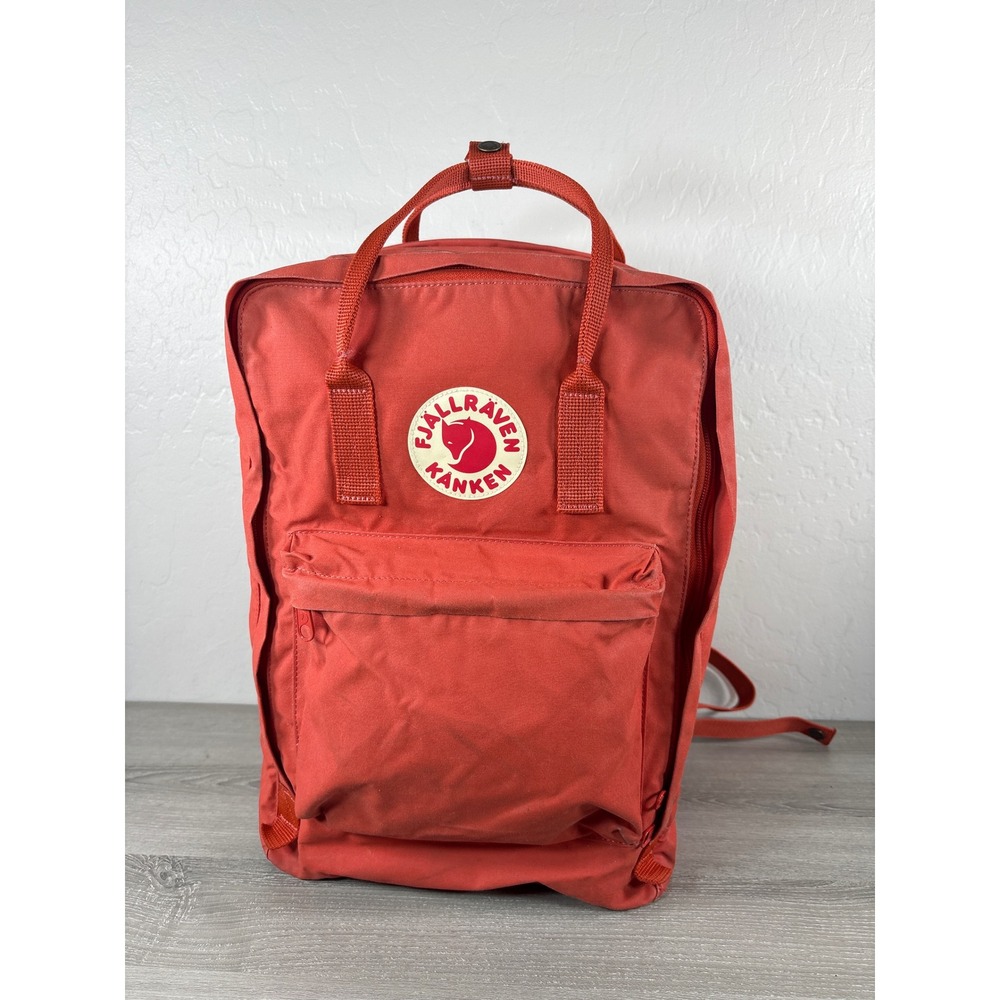 Fjallraven Kanken Laptop 15 Backpack Rowan Red Orange Padded Straps School Bag
